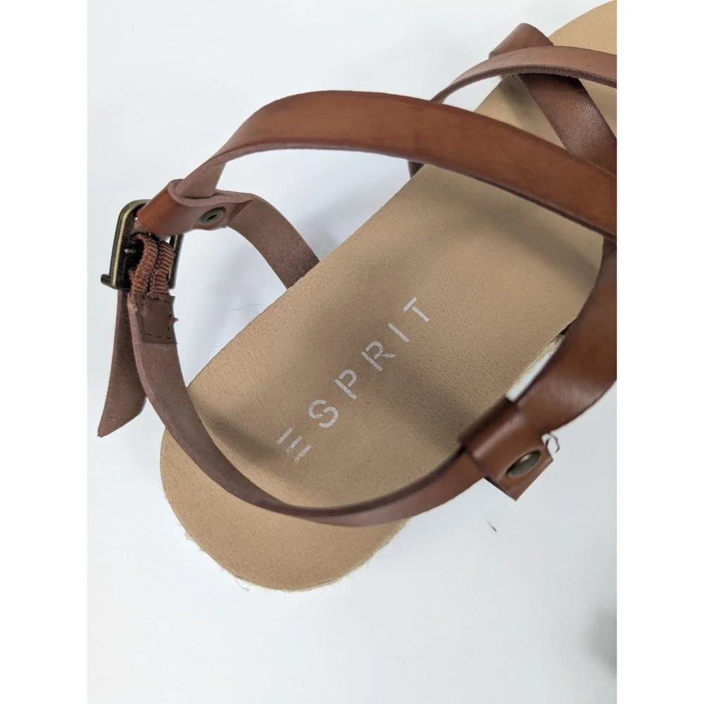 Esprit Judy Brown Espadrille Wedge‎ Sandals Women's Size 8M
